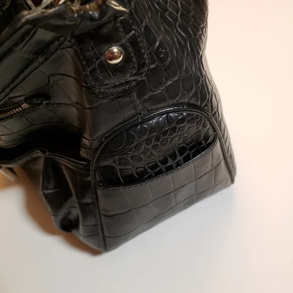 Claiborne Black Embossed Women's Bag - Picture 9 of 11